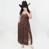 Vestido Rock&Roll Lrg Est Caballos Café 020